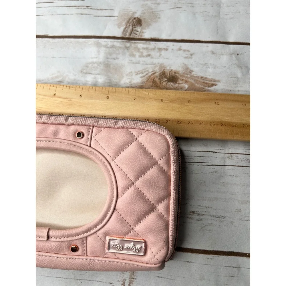 NWOT Itzy Ritzy Wipe Case Blush Pink Quilted Vegan Leather Rose Gold Boss OS